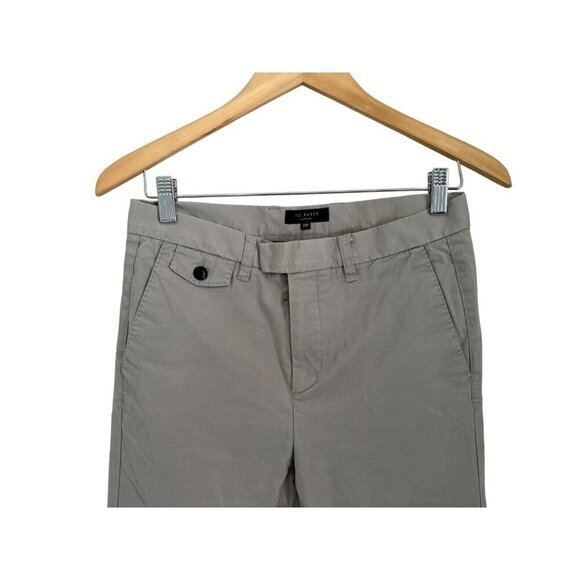 TED BAKER London Chinos Pants Cotton Blend Pants in Light Gray/Beige Size 28R - Picture 4 of 11